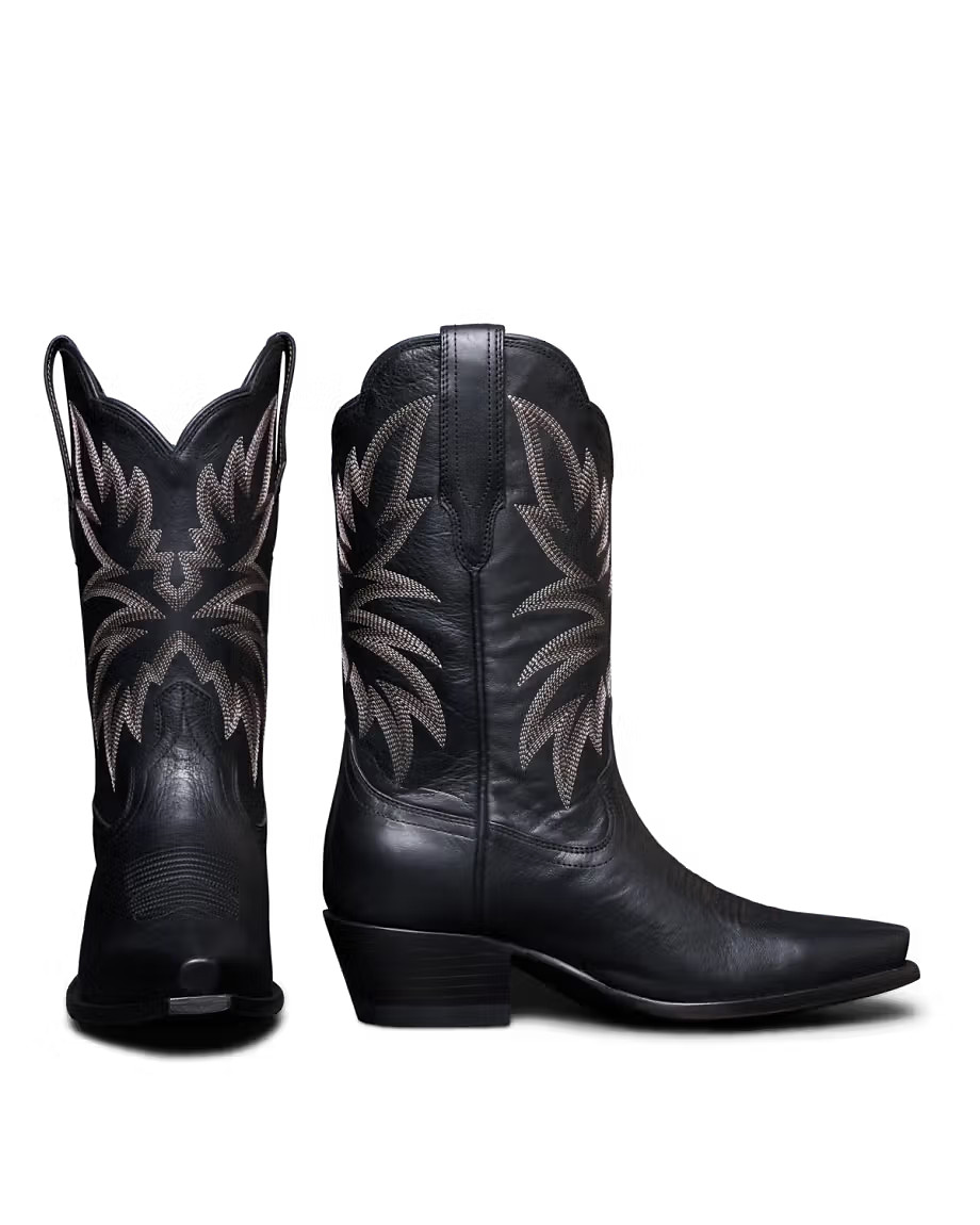 The Sadie Cowgirl Boot - Black cowhide | Tecovas