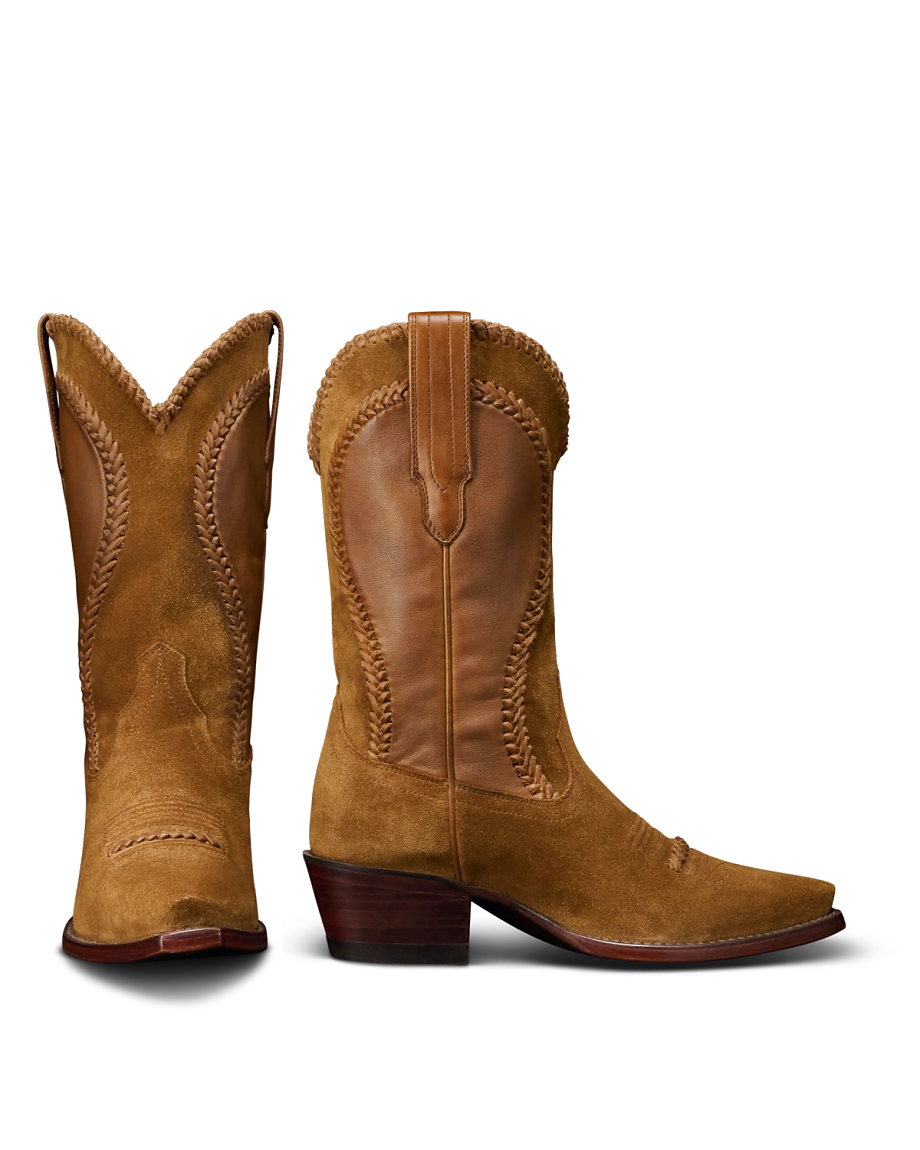 The Sadie Cowgirl Boot - Brown suede | Tecovas