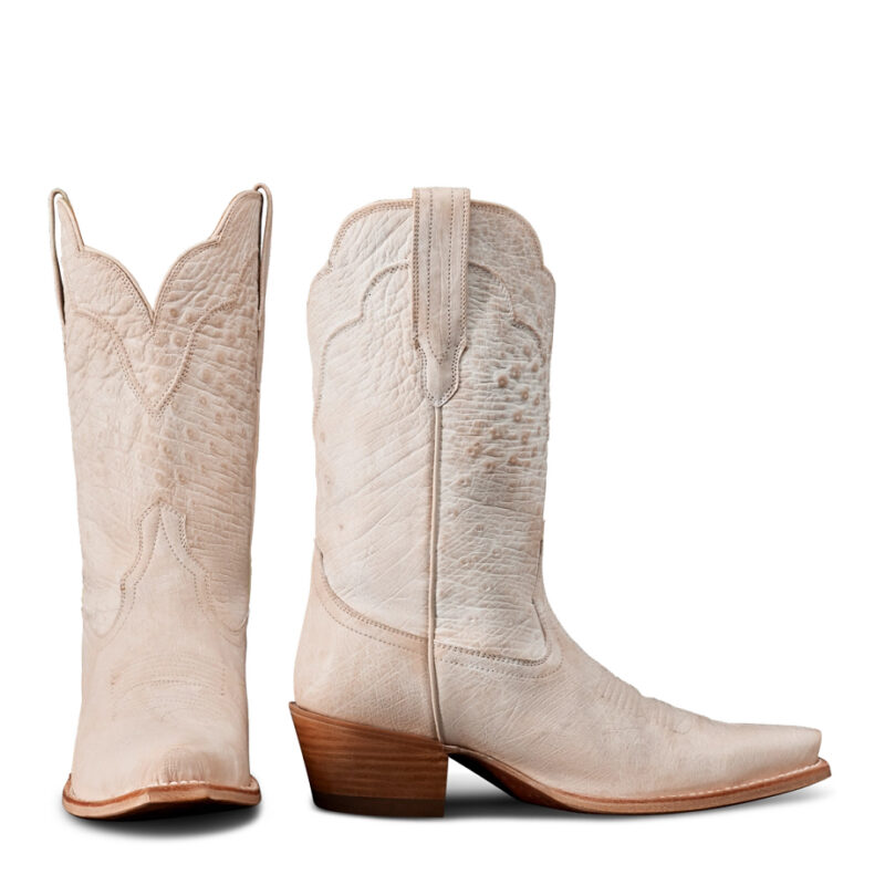 The Sadie Cowgirl Boot - White smooth ostrich | Tecovas