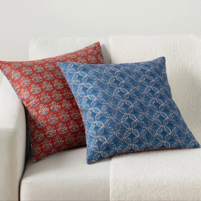 Tillery Reversible Pillow, 20 Inches, Red Multi