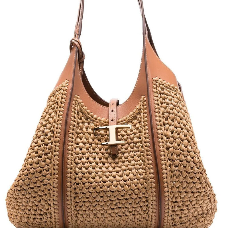 Tod's Timeless raffia tote bag - Neutrals