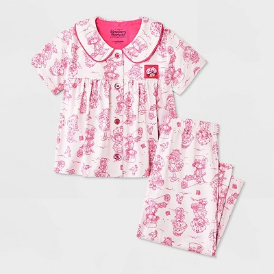 Toddler Girls' 2pc Strawberry Shortcake Coat Pajama Set - Pink 5T