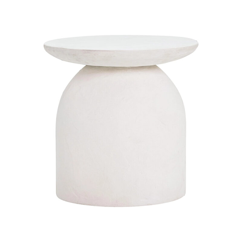 Tov Furniture Aloe White Textured Concrete Indoor/Outdoor Round Side Table