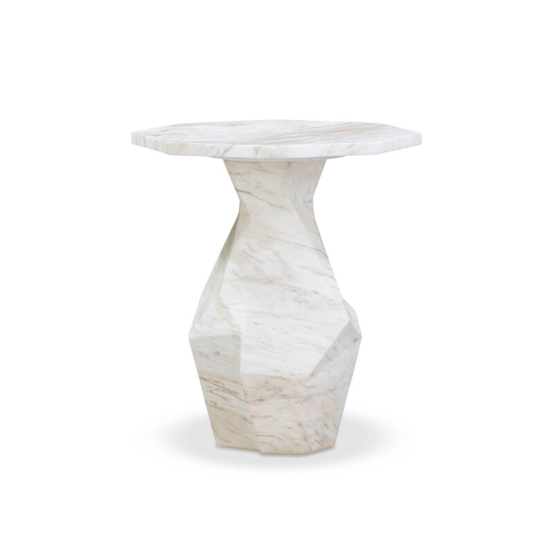 Tov Furniture Esme Faux Marble Indoor/Outdoor Round Side Table