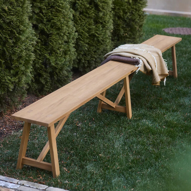 Trestle Teak Bench
