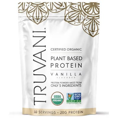 Truvani Organic Plant Based Vegan Protein Powder - Vanilla - 10.47oz/10 Servings