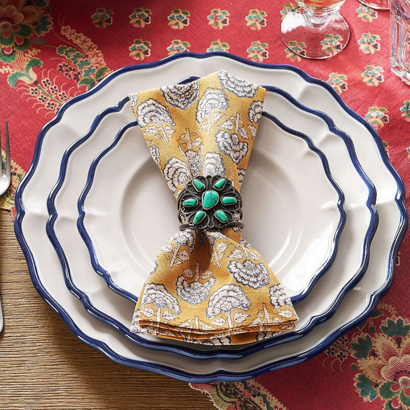 Turquoise Handcrafted Napkin Rings - Set of 4