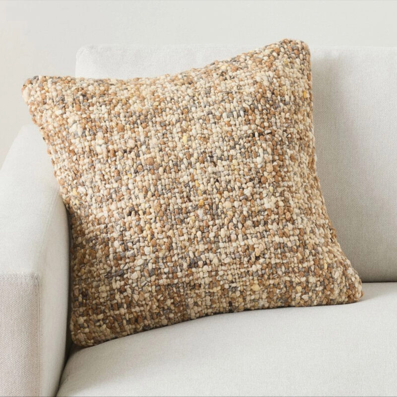 Tweed Woven Pillow Cover, 20"", Neutral Multi