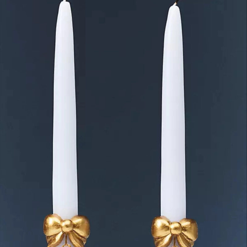 Valentine's Day Bow Charm Tapers, Set of 2