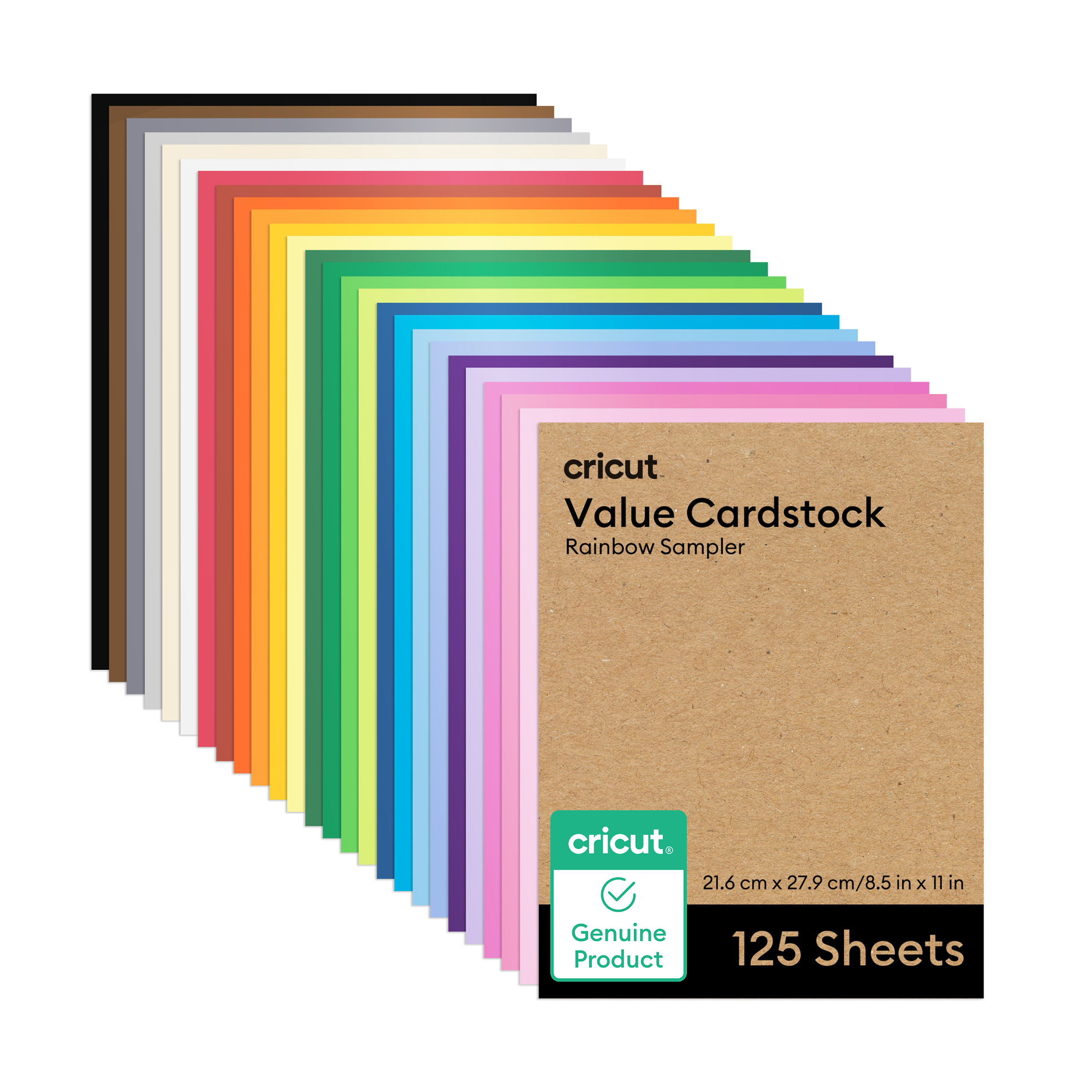 Value Cardstock, Rainbow Sampler - 8.5 in x 11 in (125 ct)
