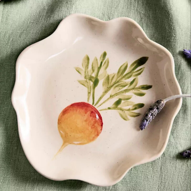 Vegetable Garden Stoneware Side Plate in Yellow at Terrain