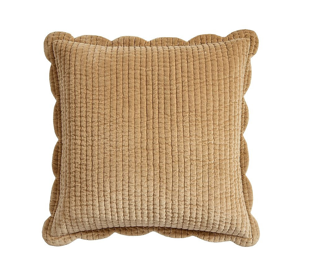 Velvet Scalloped Edge Reversible Quilted Sham