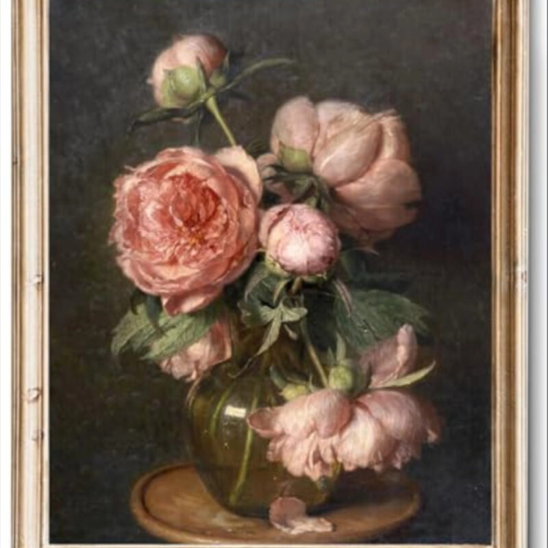 Vintage Floral Wall Art Prints, Retro Flower Botanical Painting Farmhouse Wall Decor, Vintage Painting Rustic Still Life Roses Prints for Bedroom Living Room Bathroom Wall Decor -8x10" Unframed