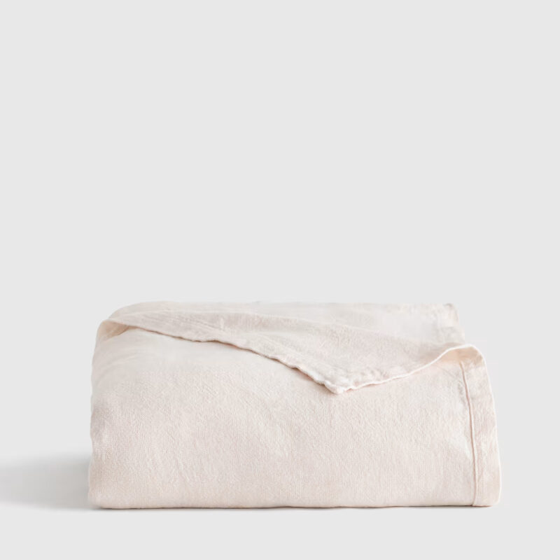 Vintage Wash European Linen Bed Cover in Oat