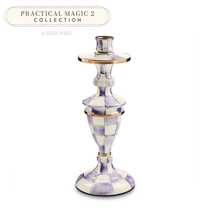 Violet Check Medium Candlestick