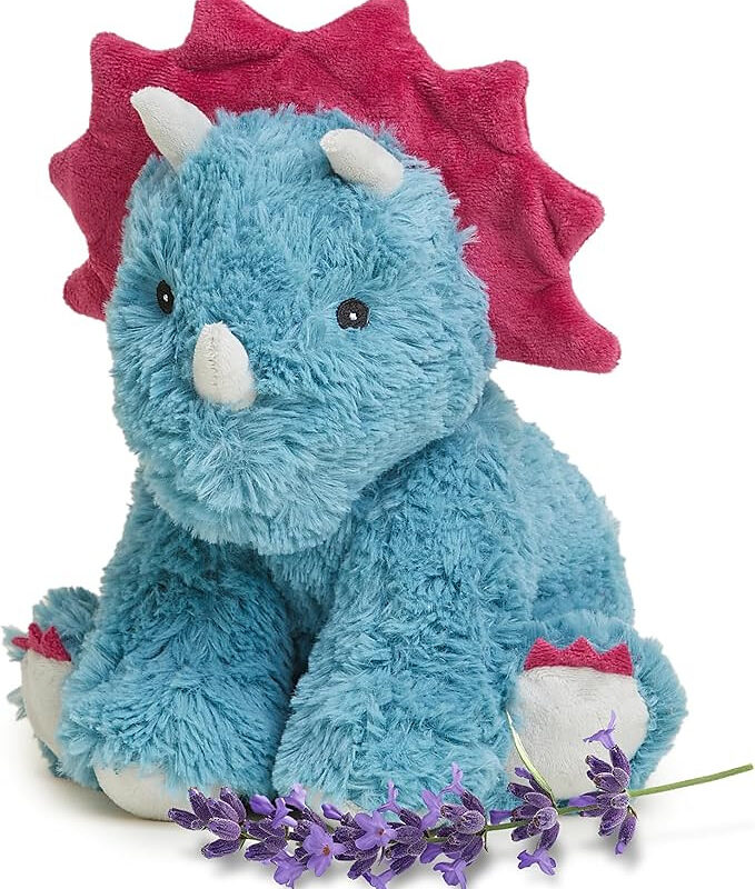 warmies Microwavable & Weighted Stuffed Animals, Triceratops - Heated Stuffed Animal Plushie for ...