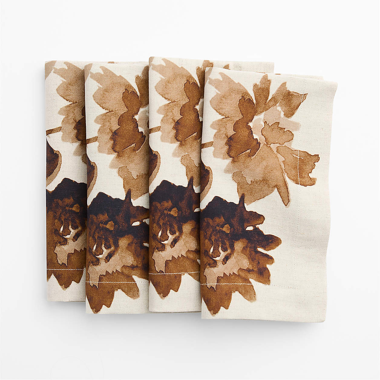 Watercolor Floral Linen Cotton Dinner Napkin, Set of 4 | Crate & Barrel
