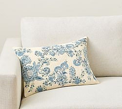 Wildflower Embroidered Lumbar Pillow Cover