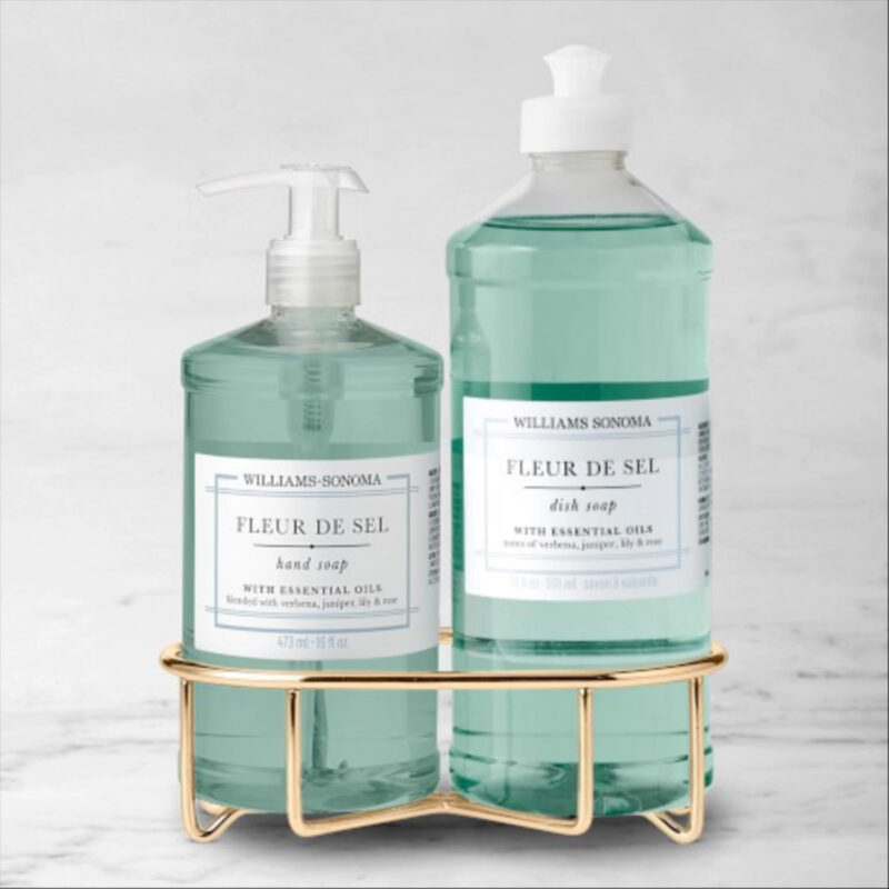 Williams Sonoma Fleur de Sel Hand Soap & Dish Soap 3-Piece Kitchen Set, Classic, Gold