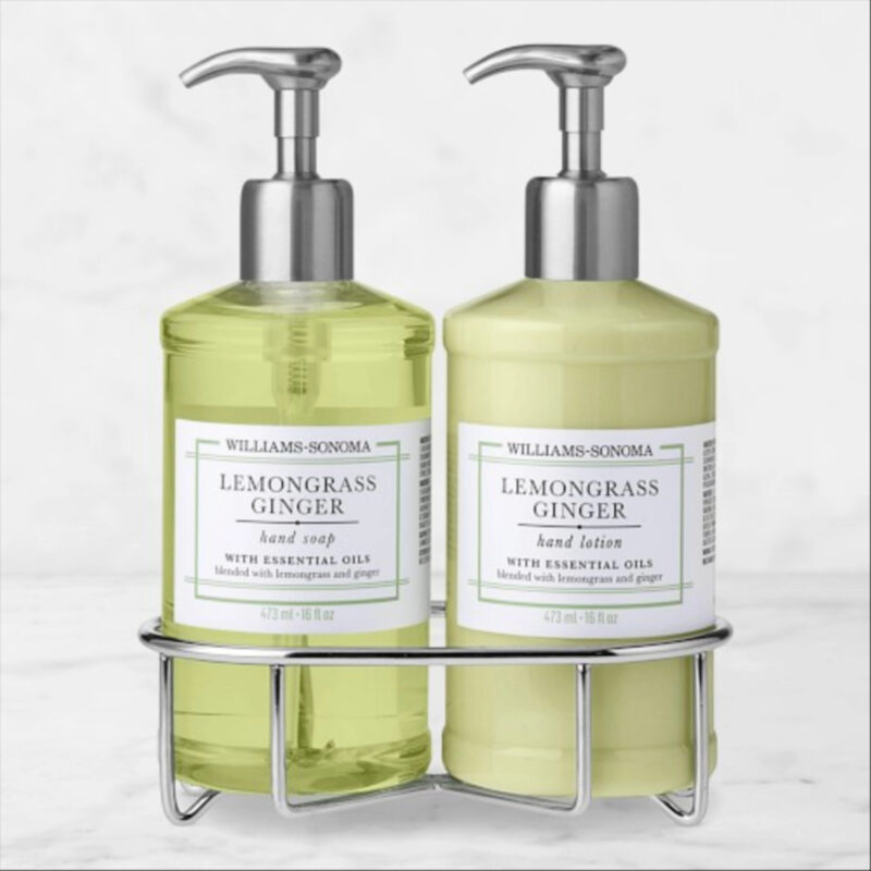 Williams Sonoma Lemongrass Ginger Hand Soap & Lotion 3-Piece Kitchen Set, Deluxe, SS