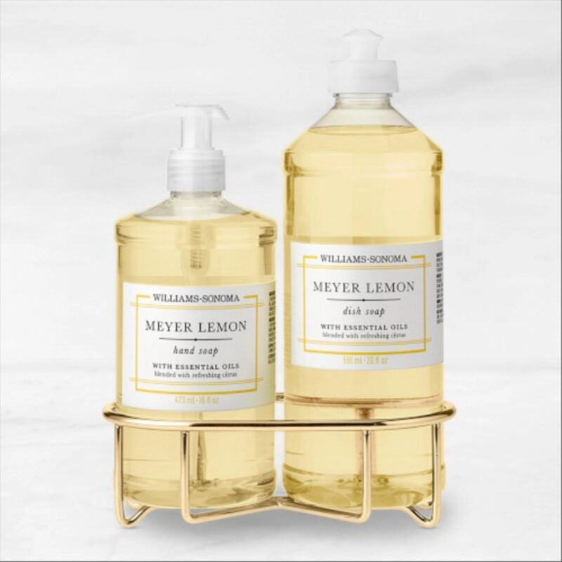 Williams Sonoma Meyer Lemon Hand Soap & Dish Soap 3-Piece Kitchen Set, Gold
