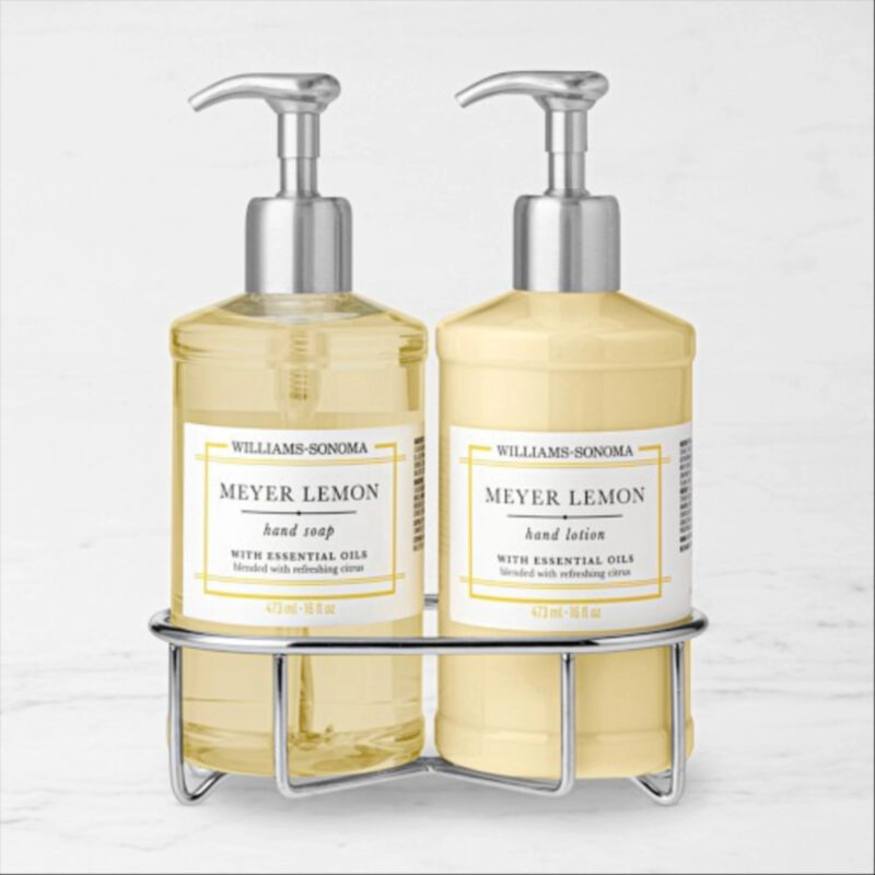 Williams Sonoma Meyer Lemon Hand Soap & Lotion 3-Piece Kitchen Set, Deluxe, Stainless-Steel