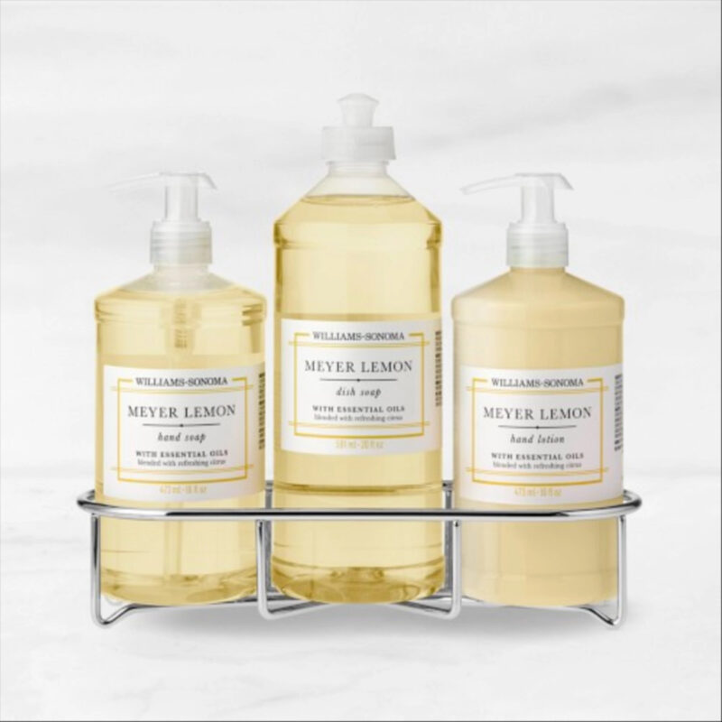 Williams Sonoma Meyer Lemon Hand Soap, Dish Soap & Lotion 4-Piece Kitchen Set, Classic