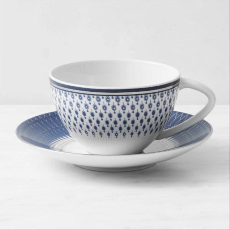 Williams Sonoma Williams Sonoma Regal Cups & Saucers, Set of 4, Blue