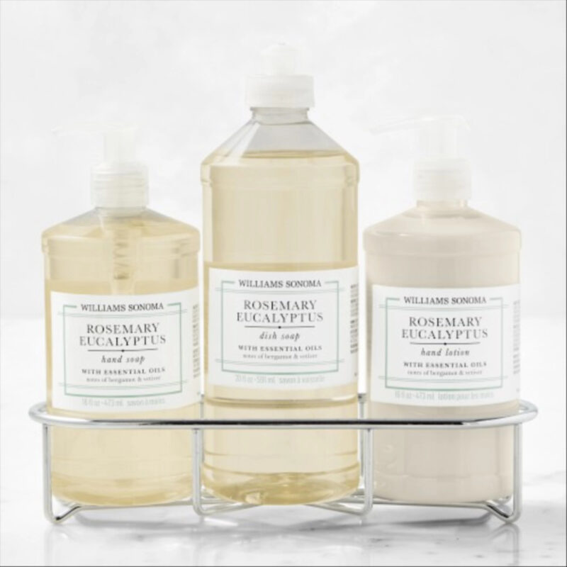 Williams Sonoma Rosemary Eucalyptus Hand Soap, Dish Soap & Lotion 4-Piece Kitchen Set, Classic