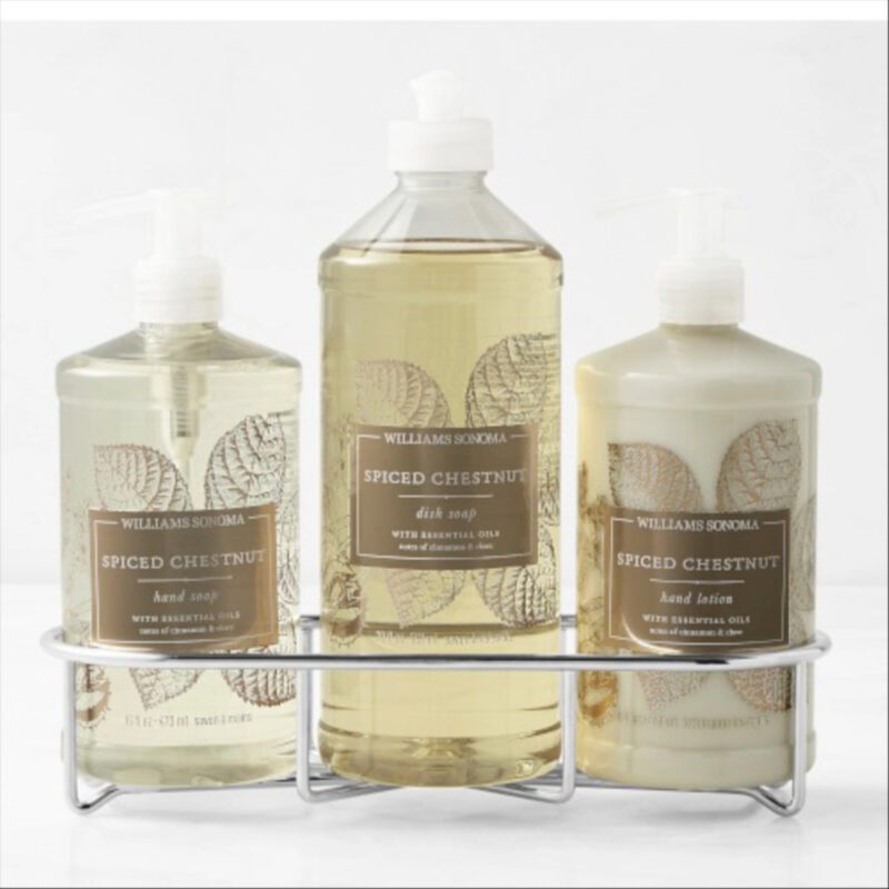 Williams Sonoma Spiced Chestnut Hand Soap, Dish Soap & Lotion 4-Piece Set