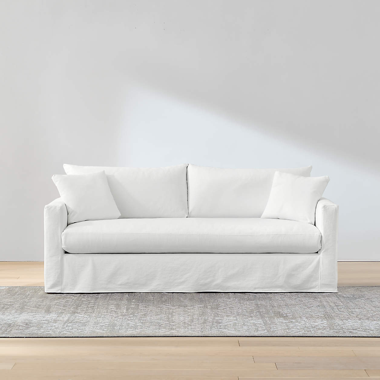 Willow II 54" Slipcovered Bench Twin Sleeper Chair and a Half + Reviews | Crate & Barrel