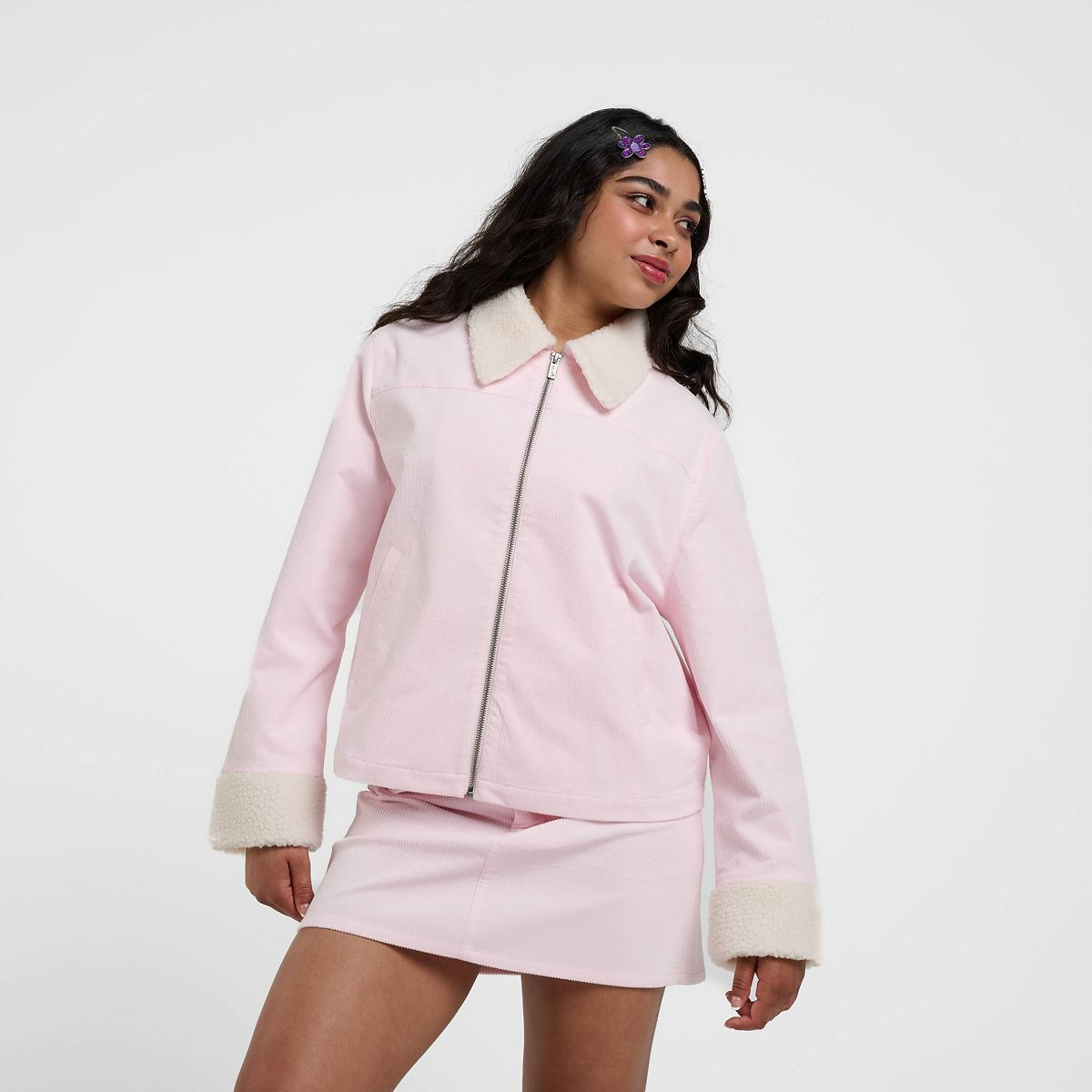 Women's dELiA*s Corduroy Zip-Up Jacket - Pink XL
