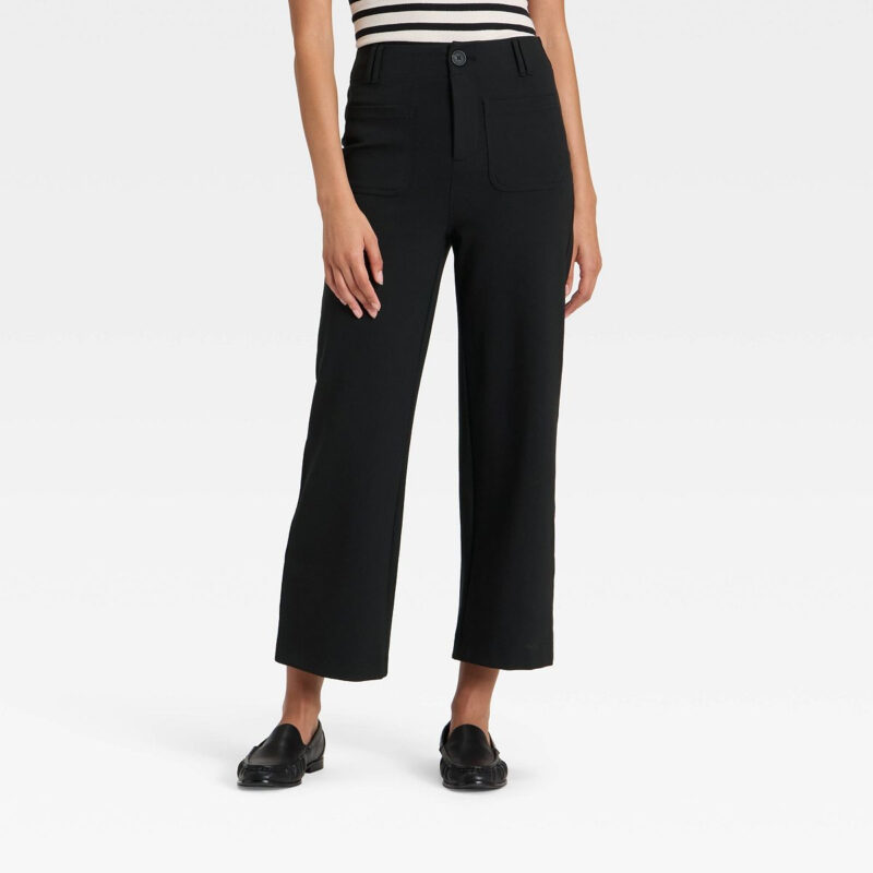 Women's High-Rise Cropped Pants - A New Day™ Black 2