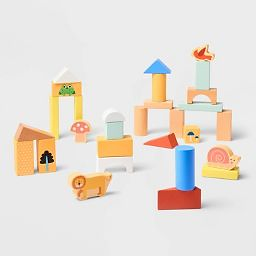 Wooden Stacking Blocks Set - 100pc - Gigglescapeu2122: Toddler Educational Toy, Fine Motor Skill...