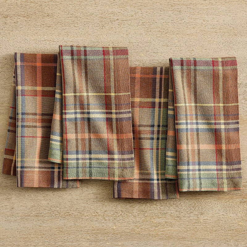Woodrow Plaid Cotton Napkins - Set of 4