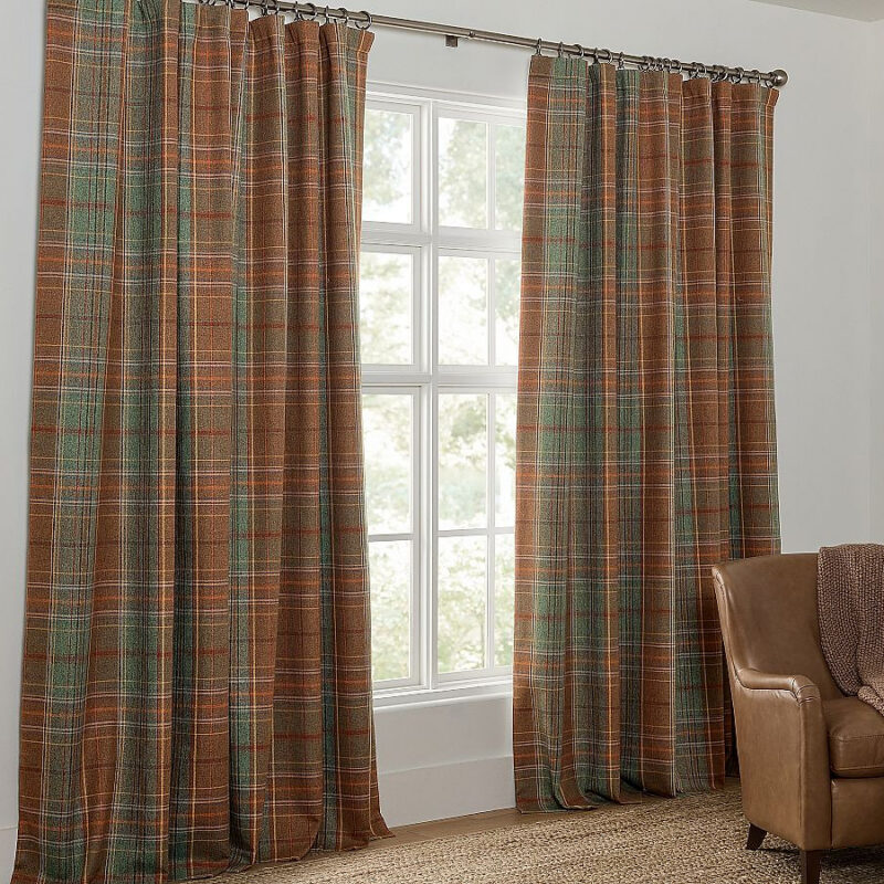 Woodrow Plaid Curtain - Set of 2