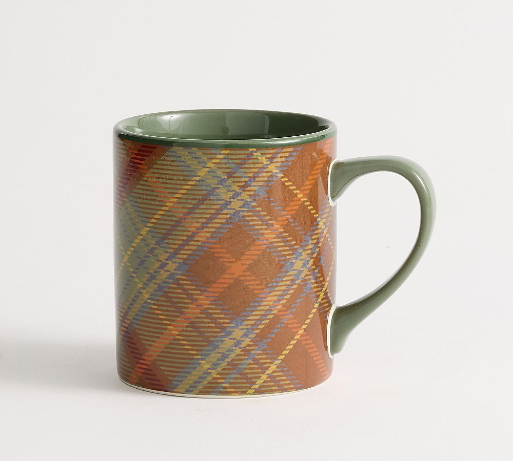 Woodrow Plaid Stoneware Mugs - Set of 4