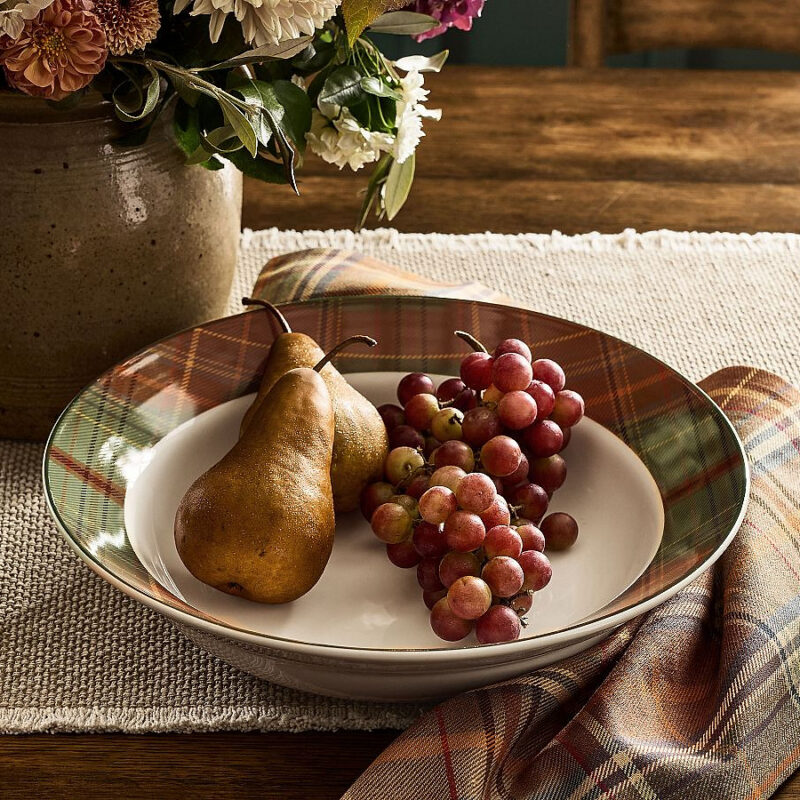 Woodrow Plaid Stoneware Serving Bowl