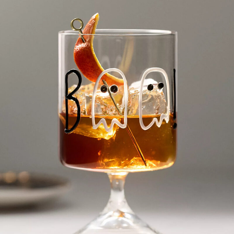 Word Play Halloween Wine Glass