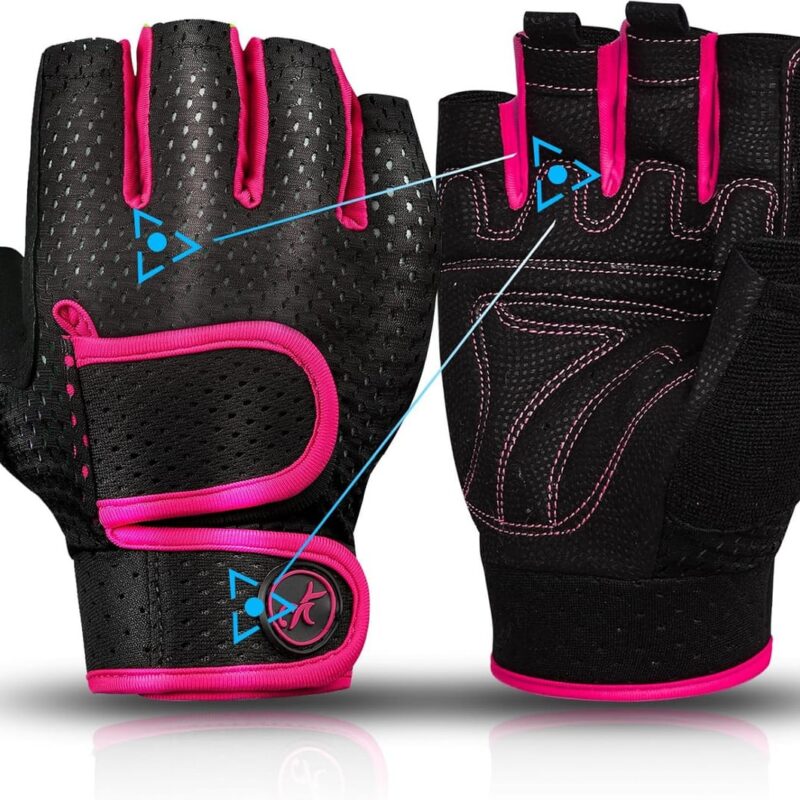 Workout Gloves Padded Weight Lifting Gloves for Men/Women, [3MM Gel] Fingerless Grip Gym Gloves Fitness Gloves for Exercise,Hanging,Weightlifting, Cycling, Pull ups, Rowing