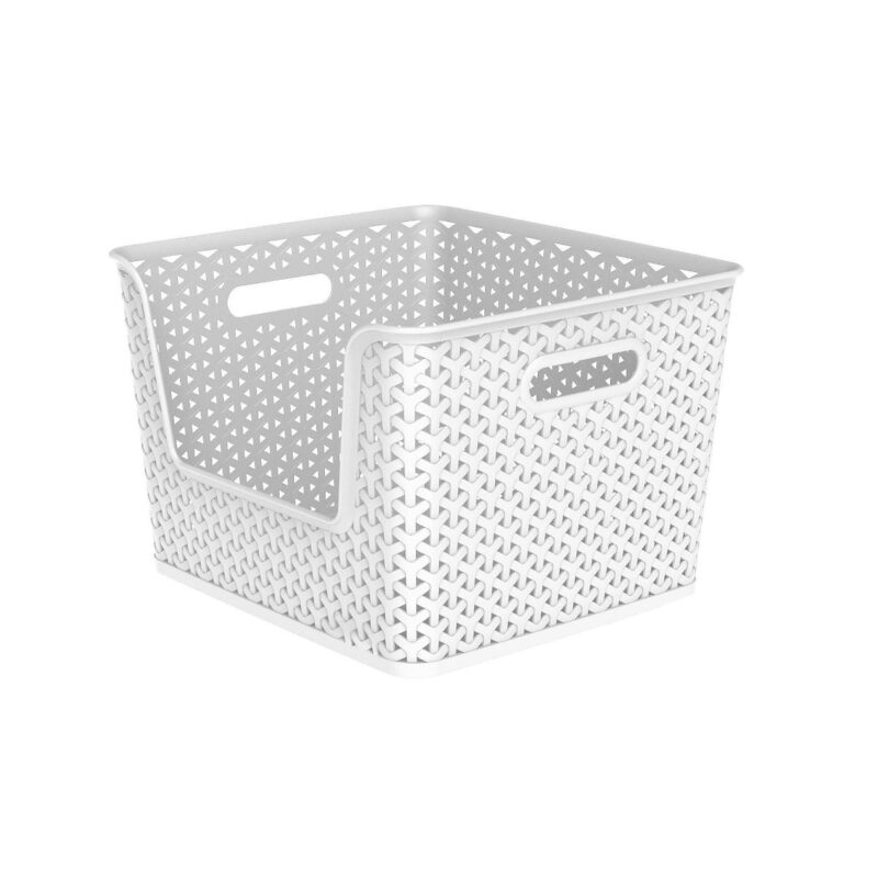 Y-Weave Easy Access Storage Bin White - Brightroom™: 16 Volume, Polypropylene, 13" Cube Compati...