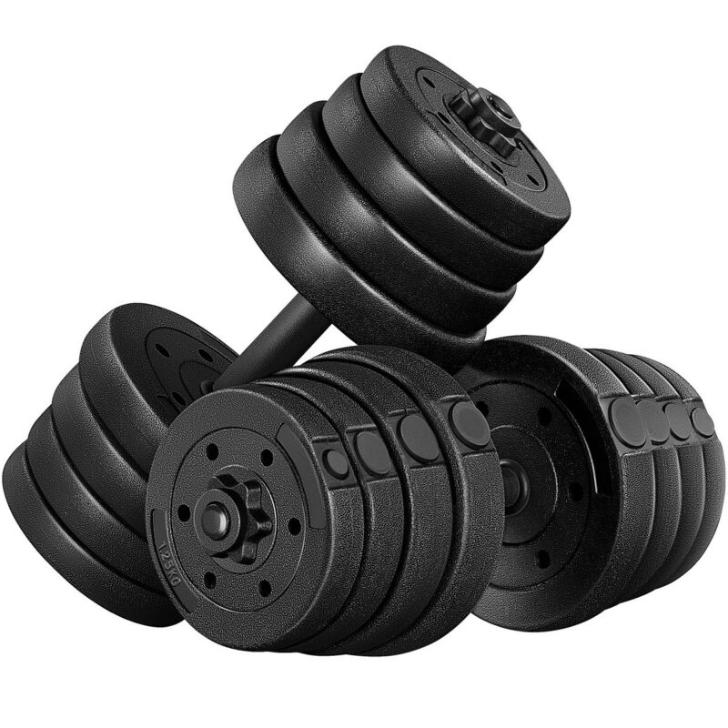 Yaheetech 66LB Adjustable Dumbbell Set, Free Weight Pair for Home Gym & Fitness Workout, Black