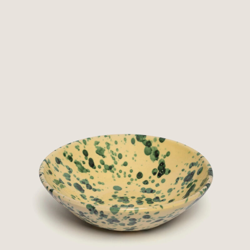 Yellow and Verde Large Splatter Bowl